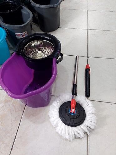 Ev və bağ: Döner başlı spin mop dəsti – vedrə və paslanmayan teleskopik sapla - — 7