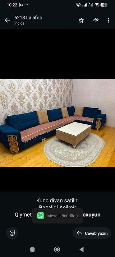 Мебель: Kunc divan satilir Bazalidi Acilmir Qiymeti 300 manat Unvan — 1