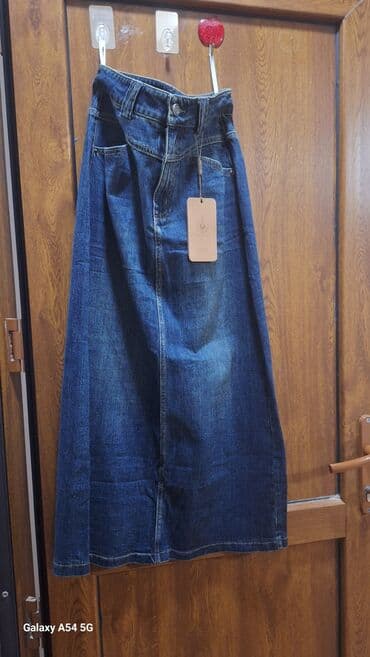 qadın geyim: Maksi Ətək, Mavi, Cins, S — 1