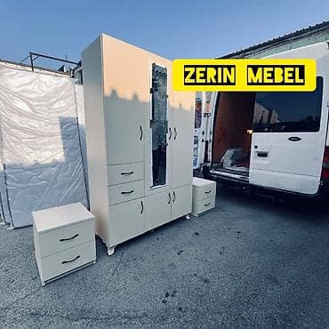 guzgulu: Yataq otağı üçün şkaf dəsti - Rəng: açıq krem - Komplekt: 3 qapılı — 1