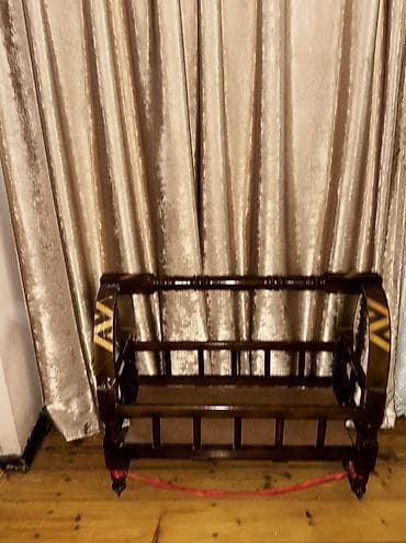 ucuz taxta: Для девочки и мальчика, Четырехугольная, Колыбель, Без бортиков, Без матраса, С механизмом качания — 4