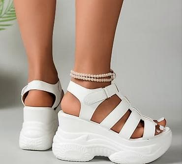 женские босоножки на платформе: Размер: 36, цвет - Белый, Новый — 3