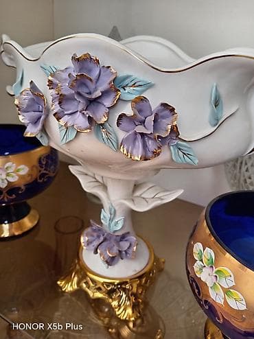 3d defter: Porcelan dekorativ meyvə qabı/centerpiece - Material: keyfiyyətli ağ — 2