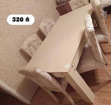 Qonaq otağı üçün, Açılmayan, Dördbucaq masa, 4 stul