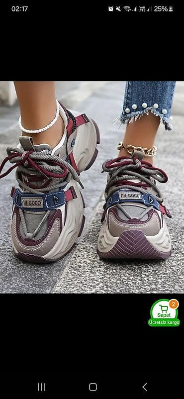 Qadınlar üçün “Kore versiyası” idman ayaqqabısı - Rəng: Haki (boz