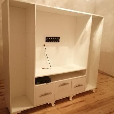 Новый, Прямой ТВ стенд, С полками, Ламинат, Азербайджан