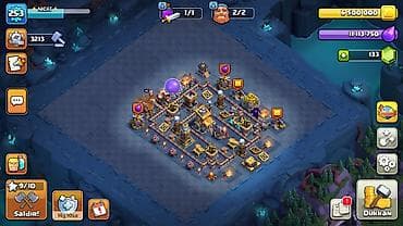 Clash of Clans oyun hesabı .her sey maksdı birdene pul yerleri max — 3