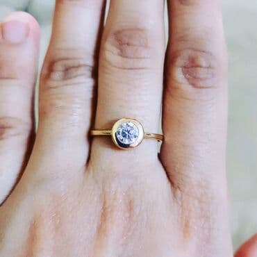 qaş sabitləyici: Nişan, Üzük, Sarı qızıl, 585 Əyar — 1