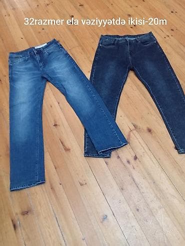 Məhsul: 2 ədəd kişi cins şalvarı - Ölçü: 32 - Rənglər: biri klassik