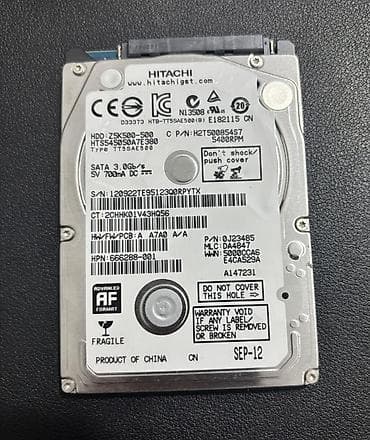 ipad 6 plus: Toshiba və Hitachi 2.5" HDD-ləri – 500 GB
1ədəd 30 azn — 2