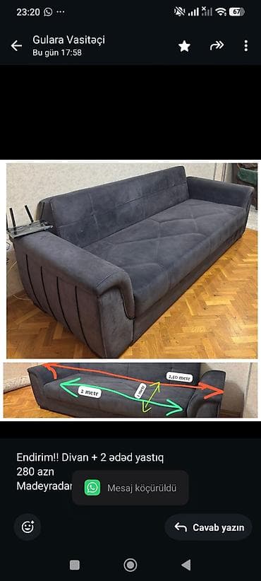 Endirim!! Divan + 2 ədəd yastıq 280 azn Madeyradan alınıb Bazalıdır lalafo.az -da Endirim!! Divan + 2 ədəd yastıq 280 azn Madeyradan alınıb Bazalıdır