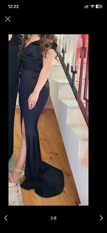 paltar don: Qara gecə/libas – zərif, uzun və quyruqlu model - Rəng: dərin qara - — 2