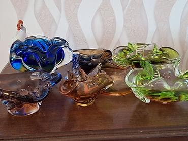 Murano üslubunda dekorativ büllur/şüşə qablar dəsti - Material — 7