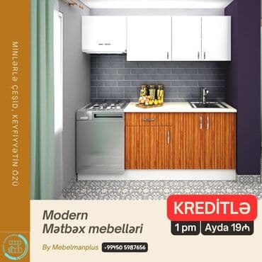 mermer pilleken: Sifarişlə mətbəx dəsti, Özü çəkən petlələr, Parlaq laminat, Kredit var, Pulsuz çatdırılma — 5