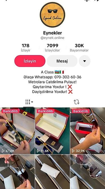 Instagram ve tiktok seyfesi profili 2 seyfe bir yerde satilir ! 60 azn lalafo.az -da Instagram ve tiktok seyfesi profili 2 seyfe bir yerde satilir ! 60 azn