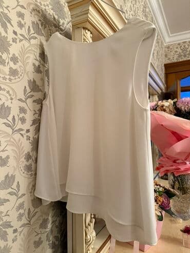 çəhrayı qadın köynəkləri: Ağ rəngli, qolsuz qadın bluzası - Brend: Adl - Rəng: təmiz ağ/ivori — 2