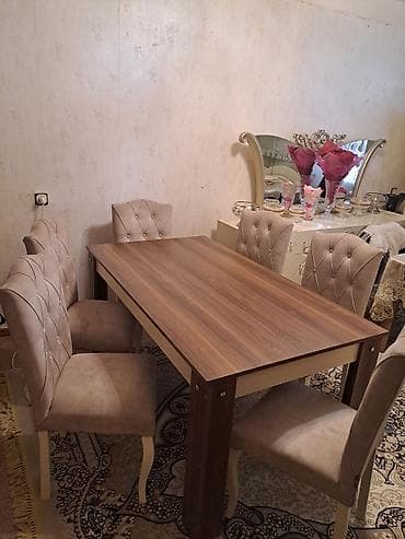 qasq: Qonaq otağı üçün, Açılmayan, Dördbucaq masa, 6 stul — 1