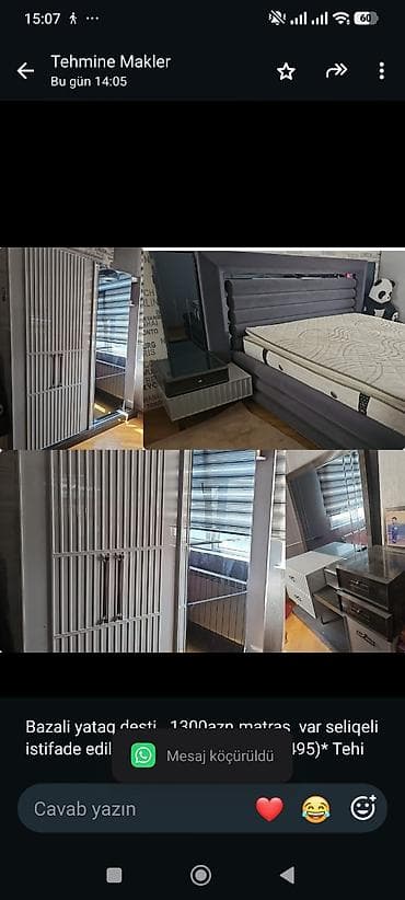 Bazali yataq desti. 1300azn.matras var seliqeli istifade edilib — 1