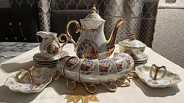 bicaq sekilleri: Çay dəsti, rəng - Ağ, Farfor, Madonna, 6 nəfərlik, Çexiya — 2