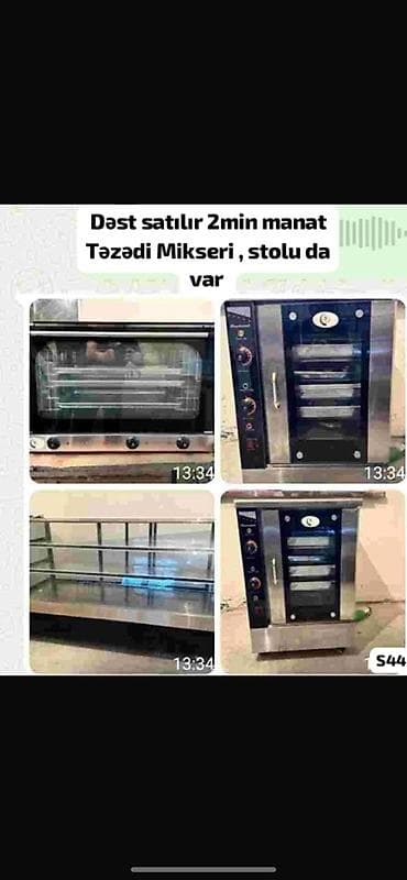 Şirniyyat/bəsitri avadanlıqları dəsti Satışda peç və vitrinlərdən