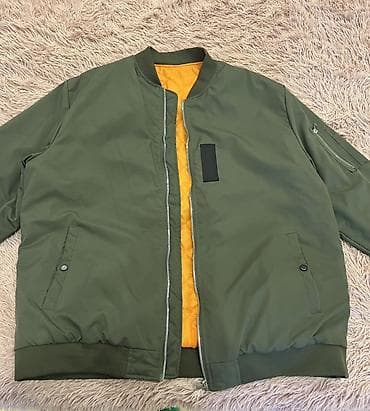 Unisex bomber jaket - Rəng: zeytun-yaşıl (xarici), xardal-sarı