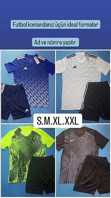 Futbol, futbol forması, futbol dəsti (S,M,L,XXL,XXL. ad və loqo