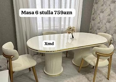Mətbəx və ya yemək otağı üçün zərif dizaynlı masa dəsti. Komplektə: -