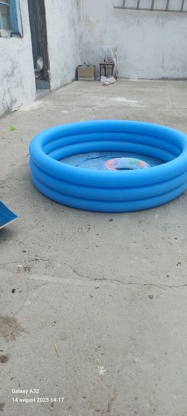 надувной бассейн купить в баку: Mavi rəngli, şişmə baza ilə dizayn edilmiş bu dairəvi hovuz, uşaqlar — 2