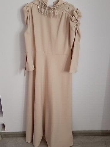 Qadın ayaqqabıları: Bej rəngli uzun ziyafət/libas 1 dəfə geyinilib rela acili zeng etsin — 4