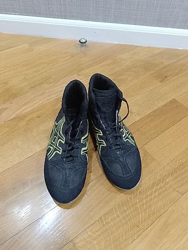 ayaqq: ASICS güləş/yarış ayaqqabısı 1defe iwlenib - Rəng: qara, neon-sarı — 2