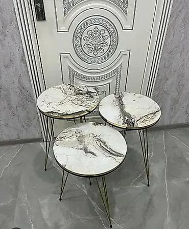 stol salon: Jurnal masası, Açılmayan, Mərmər, Yumru masa — 2