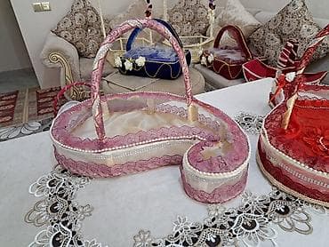 irsad telecom smart saat: Xonça və nişan dəsti üçün əl işləri – məxmər və krujeva dekorlu - — 6