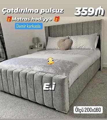 matras gence: Gənc yataq dəsti – müasir və zərif dizayn Komplekt: - Dəmir karkaslı — 3