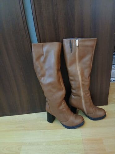 Серьги: Сапоги, Размер: 36, цвет - Коричневый, Б/у — 1