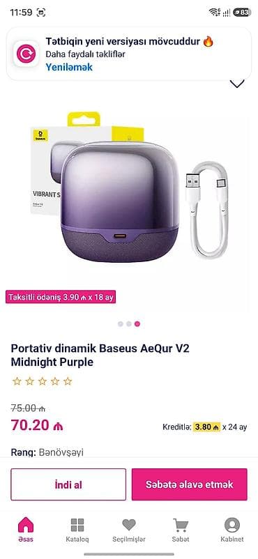 xiaomi bluetooth: 70 azn alınıb 2 defe isdifade edilib qiymet sondu 45 azn dir kalonka — 1