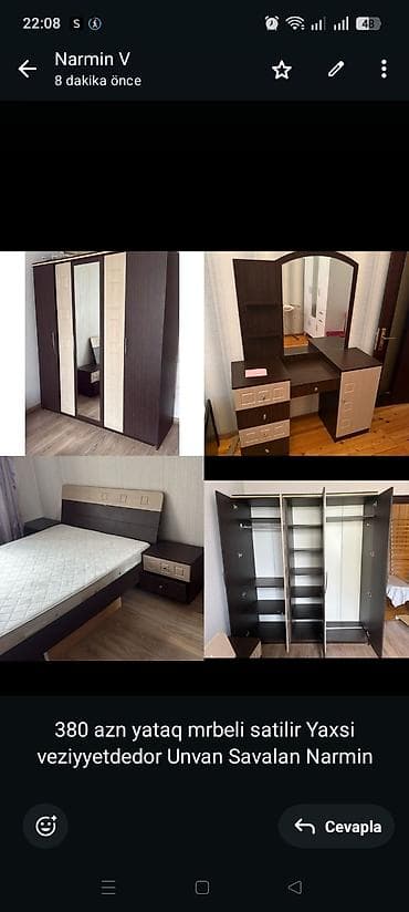 380 azn yataq mrbeli satilir Yaxsi veziyyetdedor Unvan Savalan Narmin — 1