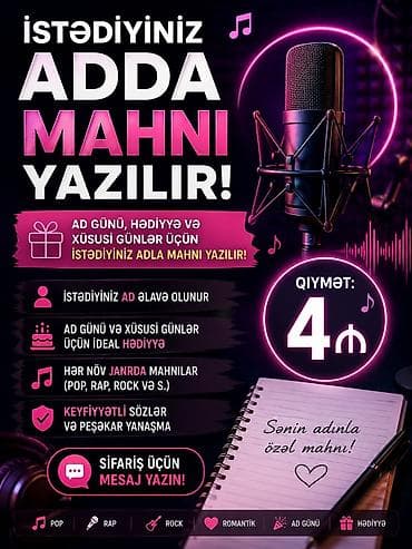 Xüsusi günlər üçün adla mahnı yazılması xidməti • Ad günləri, hədiyyə