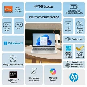 ryzen: HP 15.6 ", AMD Ryzen 5, 512 GB — 2