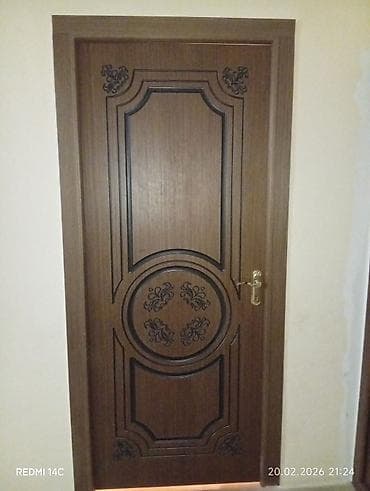 ucuz ev eşyaları: Taxta interyer qapısı - Material: tünd qəhvəyi ağac teksturasına — 2