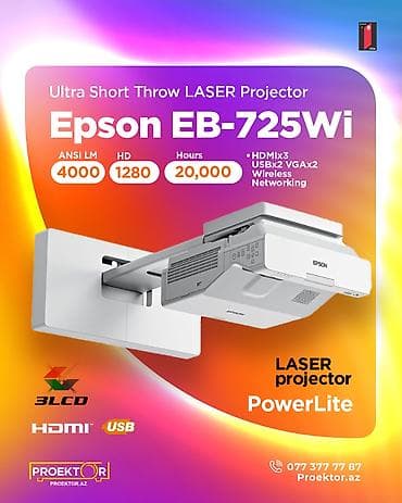 İşlənmiş Qısa fokuslu Proyektor Epson, Ödənişli çatdırılma lalafo.az -da İşlənmiş Qısa fokuslu Proyektor Epson, Ödənişli çatdırılma