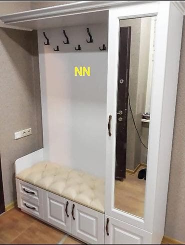 1 qapı, Güzgülü, Ağ, Açılan, Düz dolab