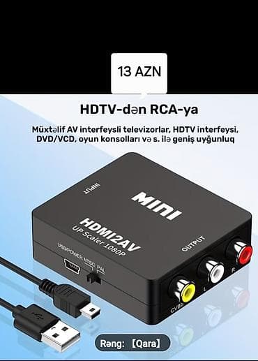 работа няни в баку 2019: HDMI-dən RCA‑ya çevrici və aksesuar dəsti 1) MINI HDMI2AV UpScaler — 1