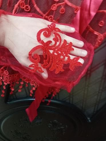 Xonça: Qırmızı krujeva toy dəsti – gəlin üçün - Rəng: parlaq qırmızı - — 5