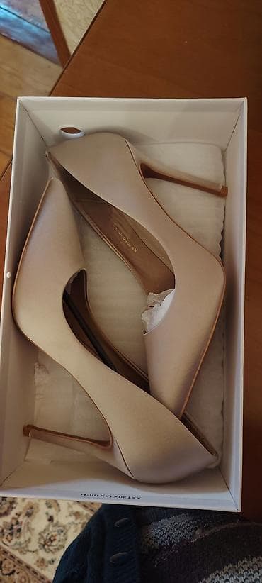 tebii deri: Tuflilər, Ölçü: 39, rəng - Bej, Yeni — 7