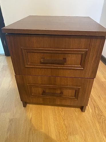 tumbucka: Taxta tumbə / komod 2 ədəd - Klassik dizayn: qoz rəngli, üzərində — 5