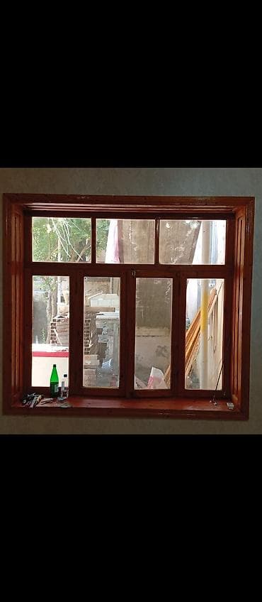 qapi taxda: PULSUZ!!!!!!Taxta çərçivəli pəncərə - Material: tam ağac (cilalanmış — 2