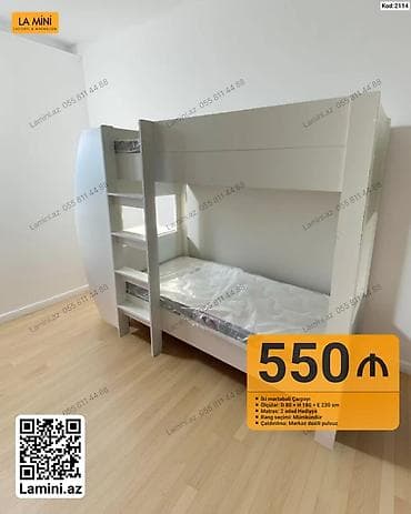 usag maneji: İki mərtəbəli çarpayı – La Mini (Kod: 2114) - Ölçülər: D 80 × H 180 × — 1