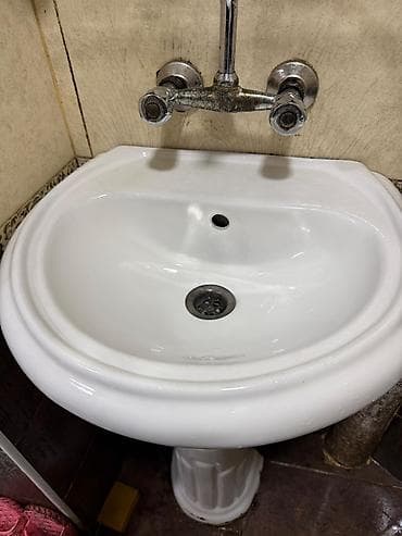 Tavan: Piyada dayaq sütunlu əl-üz yuma lavabosu - Material: yüksək — 2