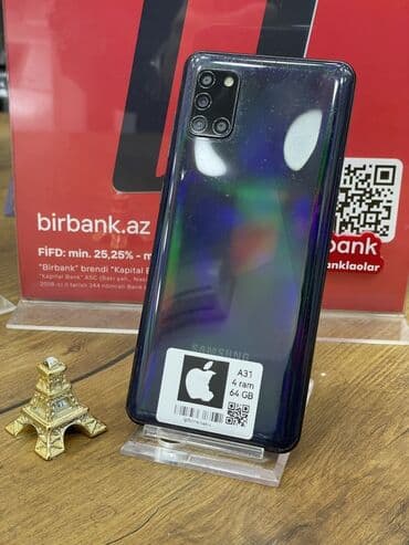 Samsung Galaxy A31, 64 GB, rəng - Göy, Barmaq izi