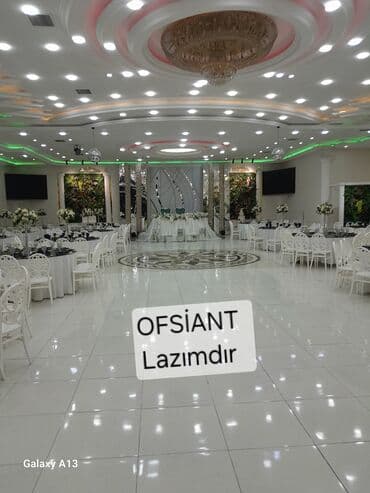 Ofisiant tələb olunur, Restoran, İstənilən yaş, Təcrübəsiz